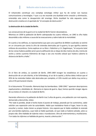 Reflexión sobre la destrucción de las ciudades | PDF