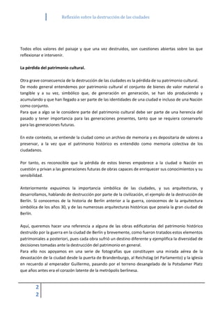 Reflexión sobre la destrucción de las ciudades | PDF