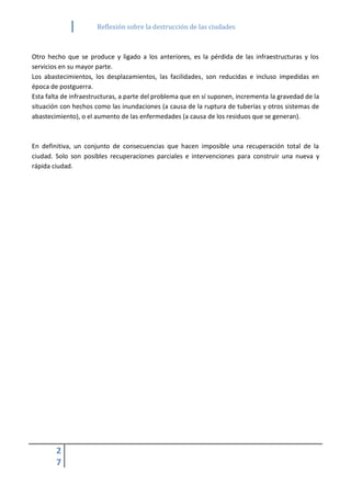 Reflexión sobre la destrucción de las ciudades | PDF