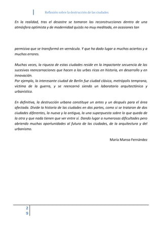 Reflexión sobre la destrucción de las ciudades | PDF