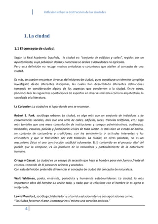 Reflexión sobre la destrucción de las ciudades | PDF