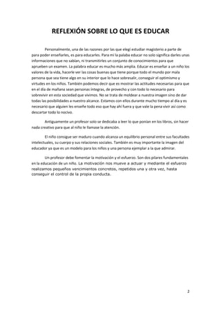 Reflexión sobre lo que es educar