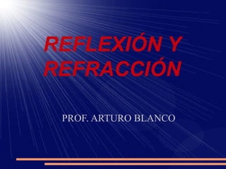 REFLEXIÓN Y
REFRACCIÓN

 PROF. ARTURO BLANCO
 