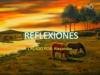 REFLEXIONES
CREADO POR: Alexander

 