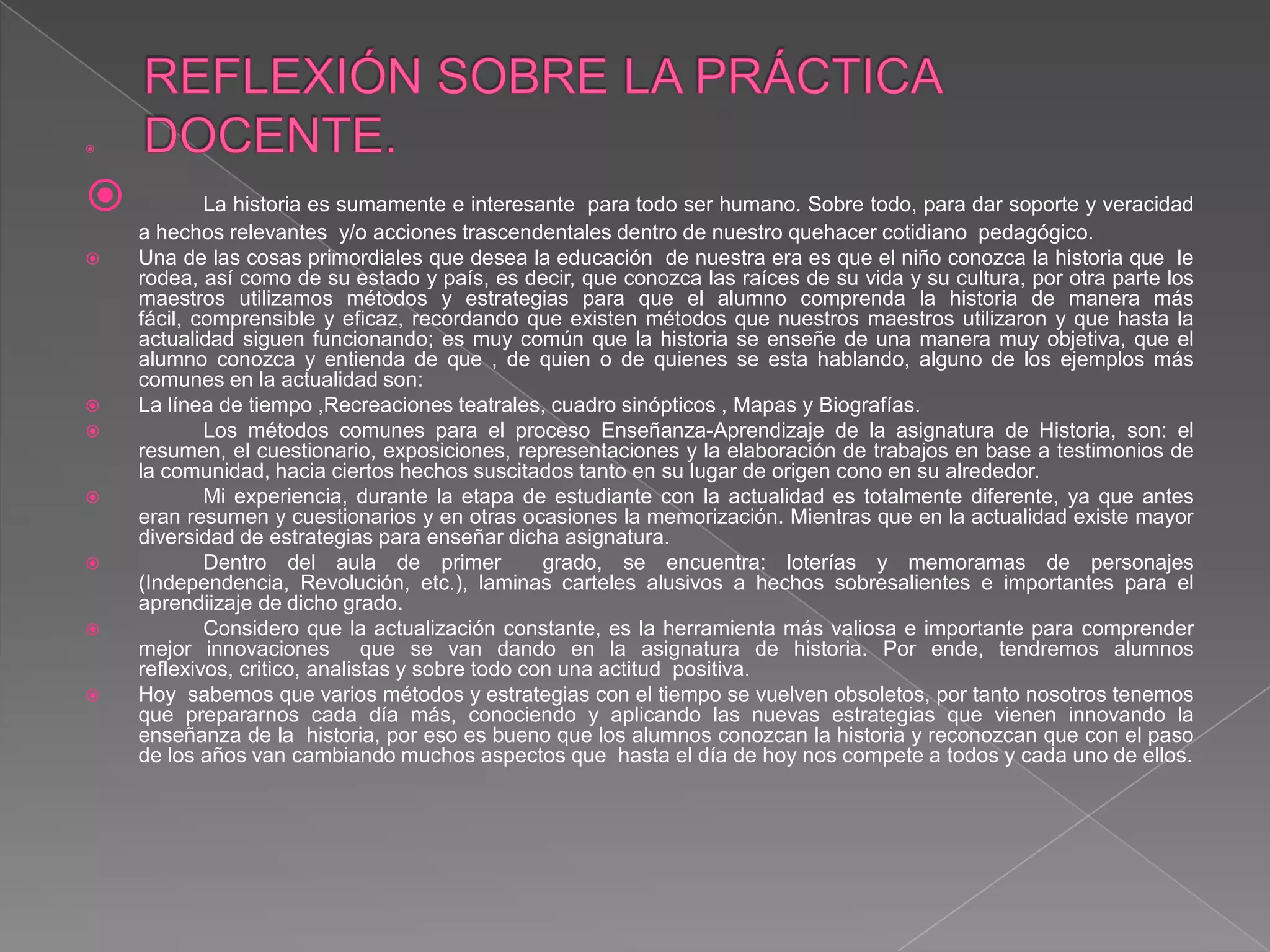 Reflexion sobre la practica docente | PPTX