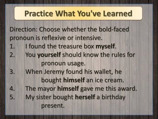 reflexive and intensive pronouns
