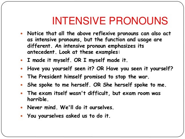what is an intensive pronoun what is an intensive pronoun