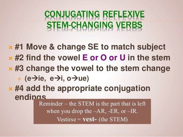 Reflexive Stem Changing Verbs