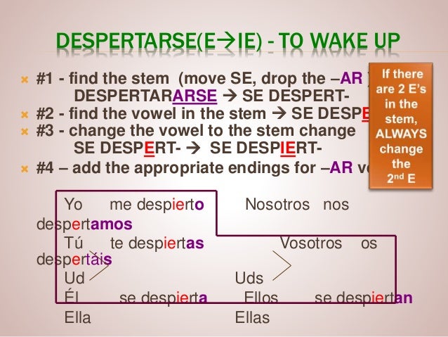 Reflexive stem changing verbs