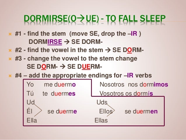 Reflexive stem changing verbs