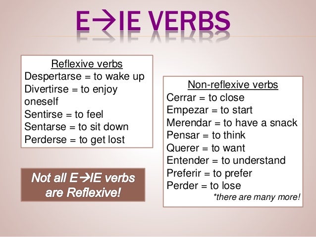 Reflexive stem changing verbs