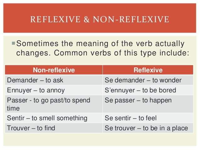 reflexive verbs french