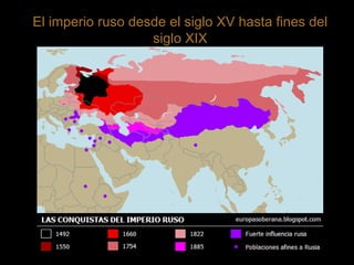 El imperio ruso desde el siglo XV hasta fines del
siglo XIX
 
