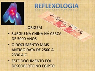 ORIGEM
• SURGIU NA CHINA HÁ CERCA
  DE 5000 ANOS
• O DOCUMENTO MAIS
  ANTIGO DATA DE 2500 A
  2330 A.C.
• ESTE DOCUMENTO FOI
  DESCOBERTO NO EGIPTO
 