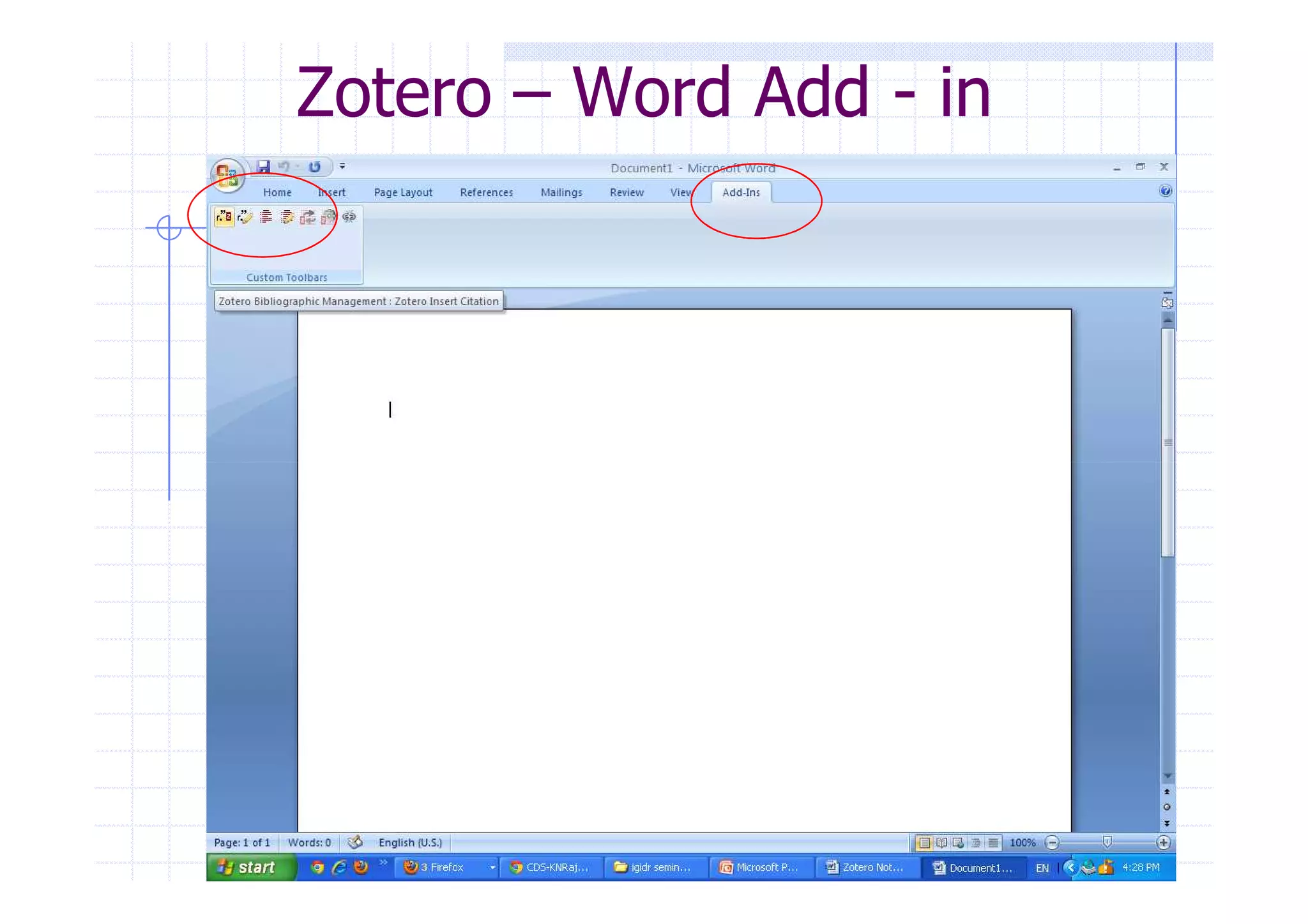 Zotero – Word Add - in 
 