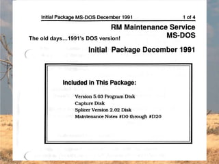 The old days…1991’s DOS version!
 