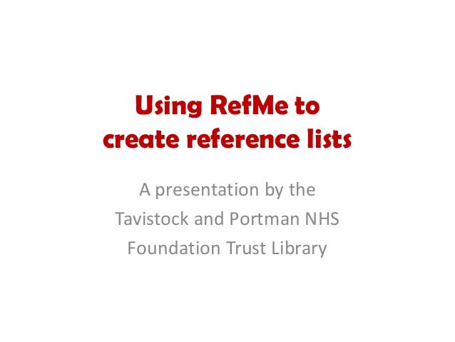 reference lists