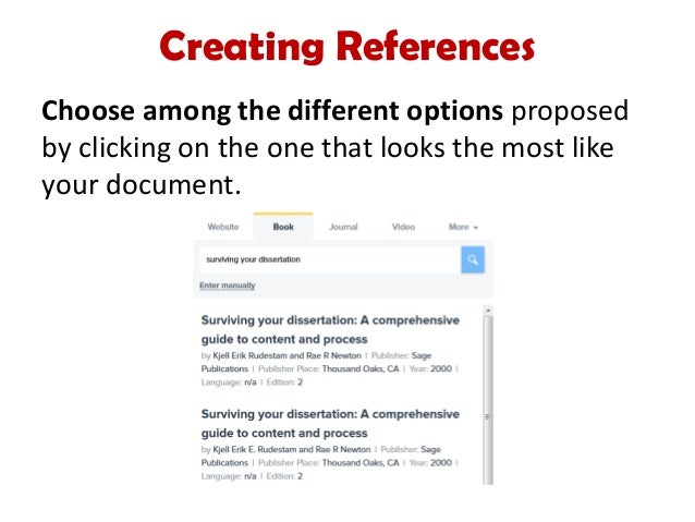 How to use RefMe to create a reference list