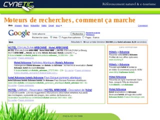 Moteurs de recherches, comment ça marche Référencement naturel & e-tourisme PAU le 02/10/2008 