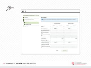 24 RÉFORME FISCALE 2017 / 2018 - VOLET NON-RÉSIDENTS
 