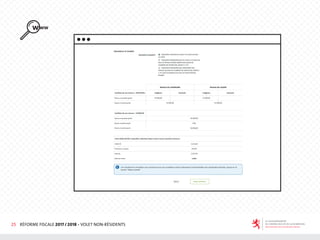 25 RÉFORME FISCALE 2017 / 2018 - VOLET NON-RÉSIDENTS
 
