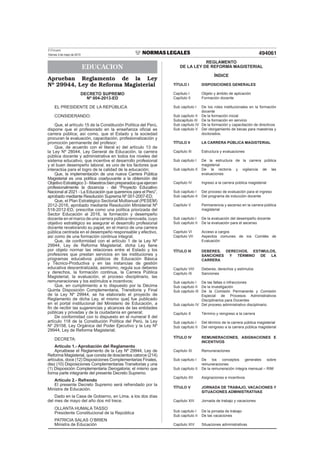 24/11/2012.- L. Nº 29944.- Ley de Reforma Magisterial. (25/11/2012)
LEY Nº 29944
EL PRESIDENTE DE LA REPÚBLICA
POR CUANTO:...