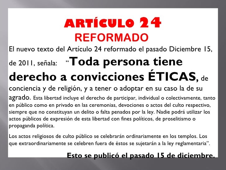 Reforma al articulo 24