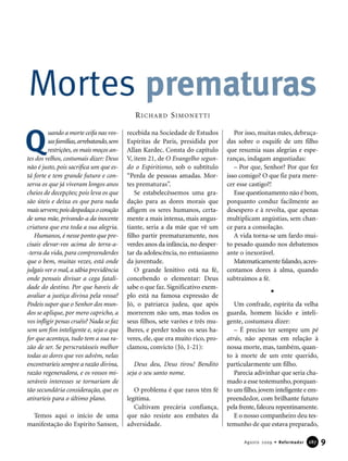 Revista Reformador - Mortes Prematuras