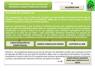 CATEGORÍAS CENTRALES DEL ACUERDO 444
    REFERIDO AL MARCO CURRICULAR COMÚN                                         ACUERD...
