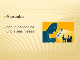 A prueba
 por un periodo de
uno a seis meses
 