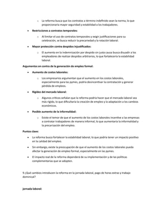 REFORMA LABORAL EN COLOMBIA PARA CONOCER LA POSICION ACTUL Y LAS NORMAS ...