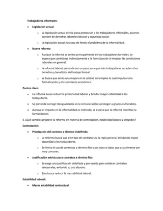 REFORMA LABORAL EN COLOMBIA PARA CONOCER LA POSICION ACTUL Y LAS NORMAS ...
