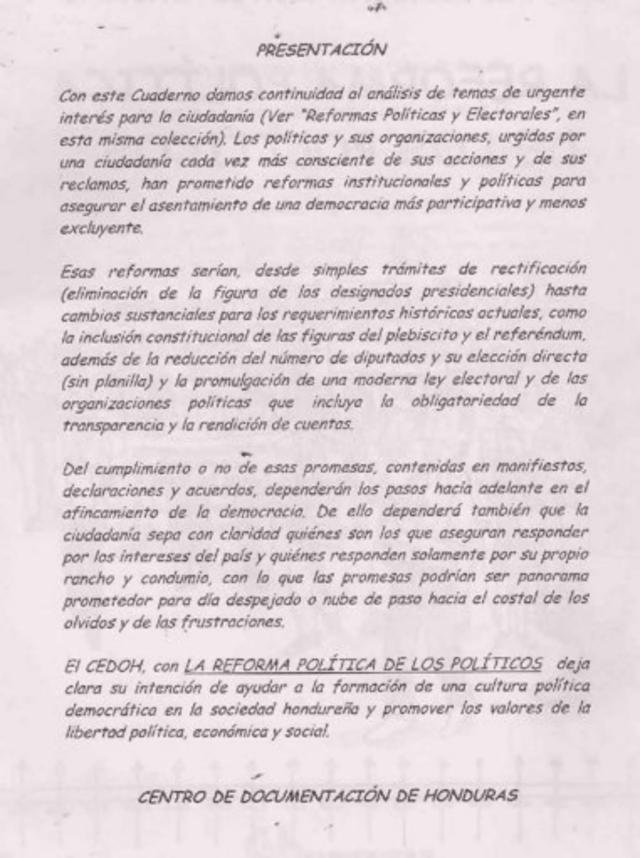 Reforma política de los políticos