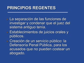 Actual Sistema Acusatorio:Nuevo Sistema Acusatorio:	El juez, en una audiencia oral, escucha a un fiscal investigador y acusador y a un defensor del acusado antes de dar su fallo. 