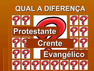 QUAL A DIFERENÇA Protestante  Crente Evangélico 