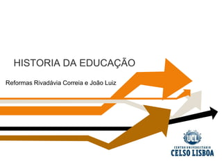 HISTORIA DA EDUCAÇÃO   Reformas Rivadávia Correia e João Luiz 