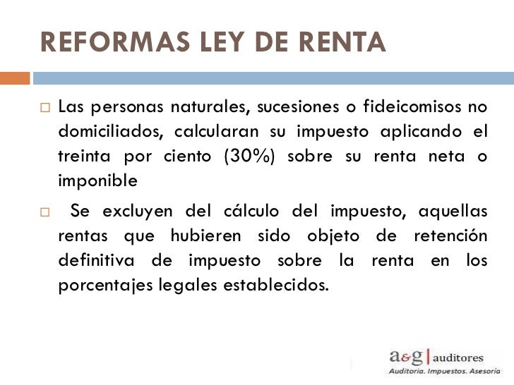 reforma ley del impuesto sobre la renta