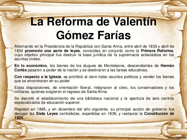 LA ÉPOCA DE LA REFORMA
