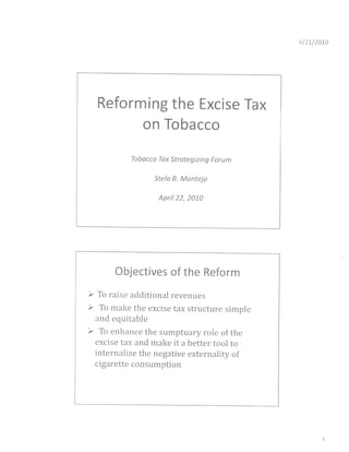 Reforming Tobacco Excise Taxes