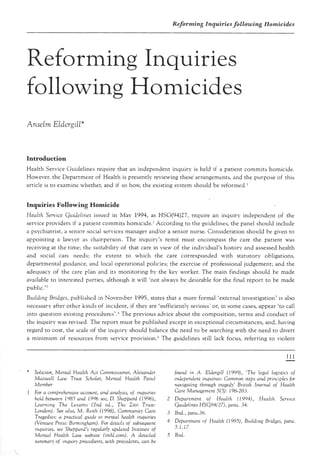 Reforming homicide inquiries
