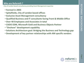 ReformIS Capability Statement