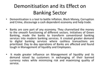Reforms in banking sector after demonitisation | PPTX