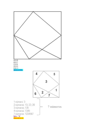 A) S/.8
B) S/.7
C) S/.6
D) S/.4
E) S/. 5
RESOLUCIÓN :
Rpta. : "B"
PREGUNTA 15 :
 