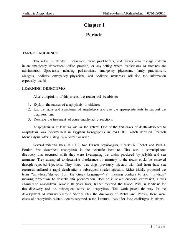 Anaphylaxis Pediatric