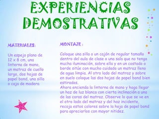 Servilletas u otro material absorbente. PROCEDIMIENTO: Ponga unas gotitas de agua en la parte superior de la pantalla y observe la magnificación detallada de los puntos que conforman la imagen. Encontrará puntos de color verde, rojo y azul organizados en algún patrón. La gotita irá cayendo. Atrápela al final con una servilleta.  