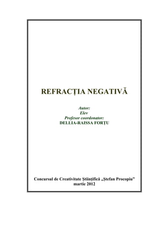Refractia negativa