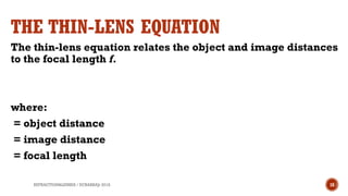 Comprehensive Refraction Comprehensive Study of Refraction and Image Formation in Lenses | PPTX