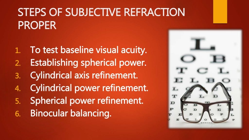 Refraction using a phoropter