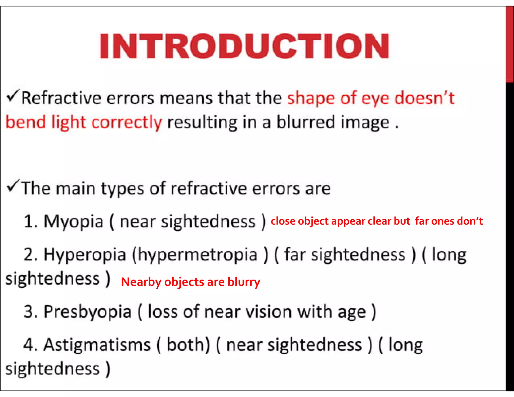 INTRODUCTION
close object appear clear but far ones don’t
Nearby objects are blurry
 