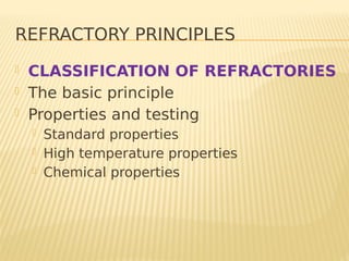 Refractories lesson introduction slidesh | PDF